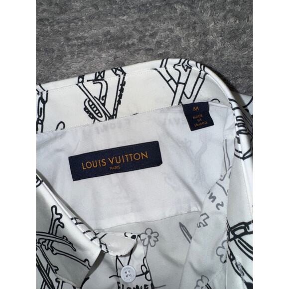 Louis Vuitton Placed Graphic Regular Long Sleeve Monogram Button Up Down Shirt M - Picture 7 of 15